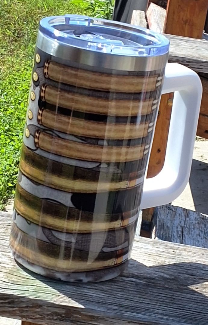 20oz tumbler w/handle Rife flag, 20 OZ