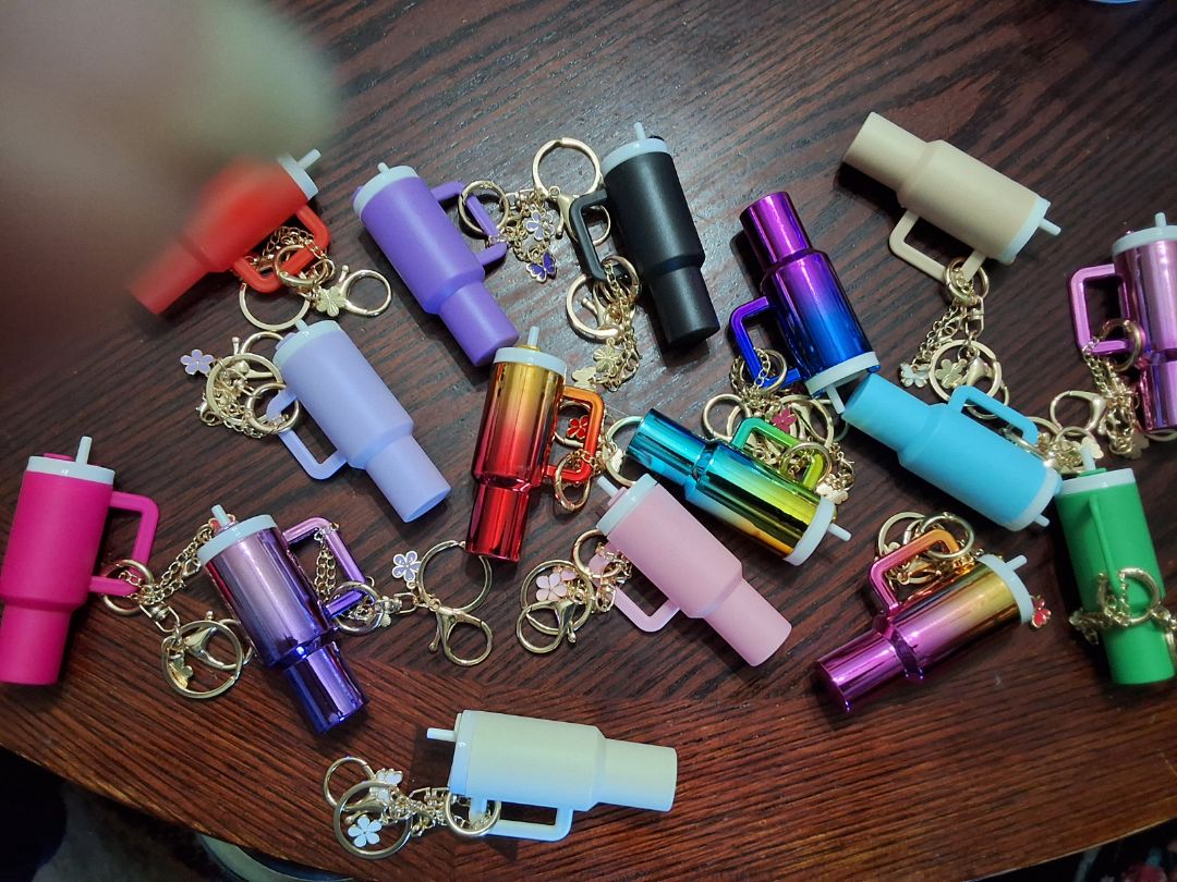 Tumbler chapstick keychain