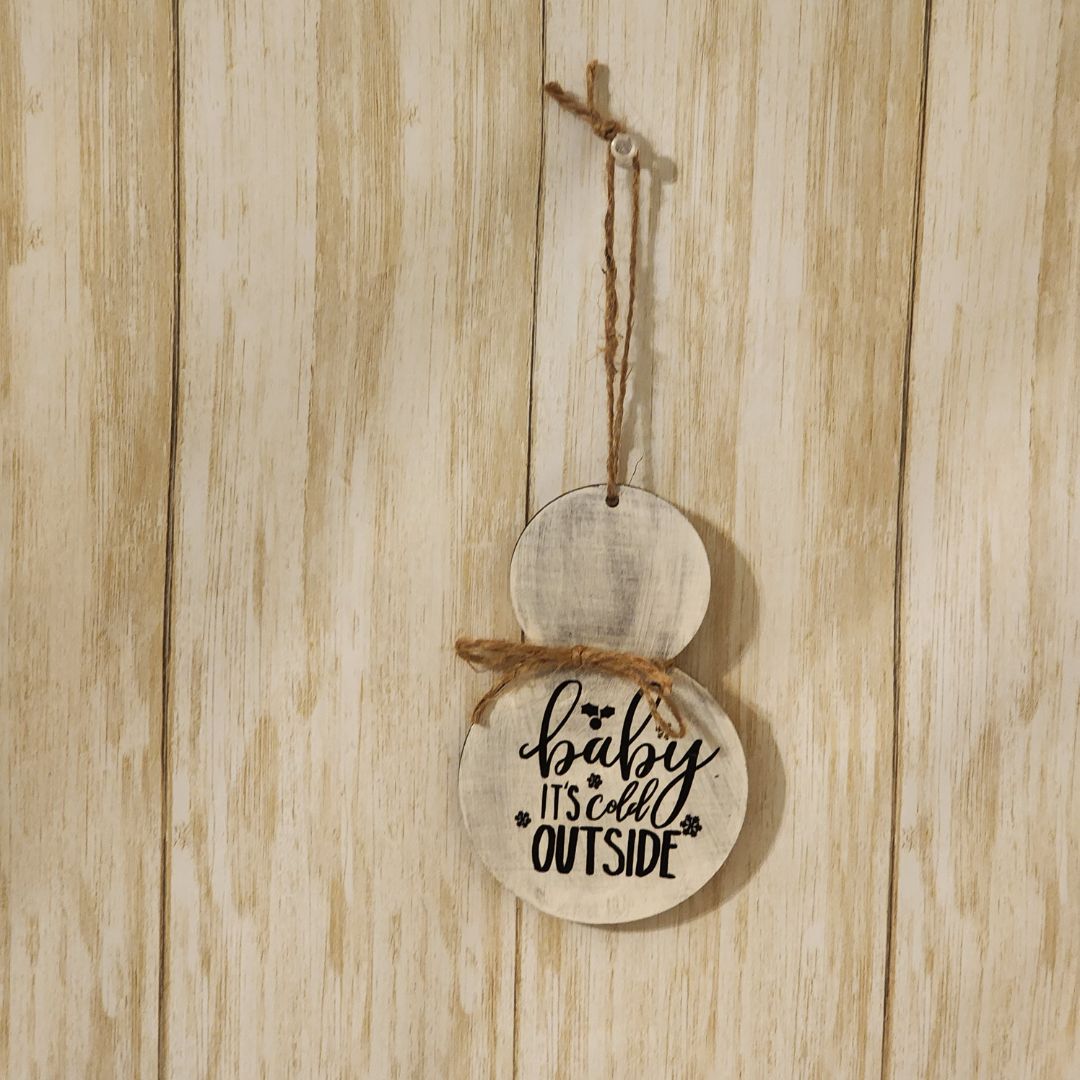 Small Town Shop Rustic Snowman Ornament