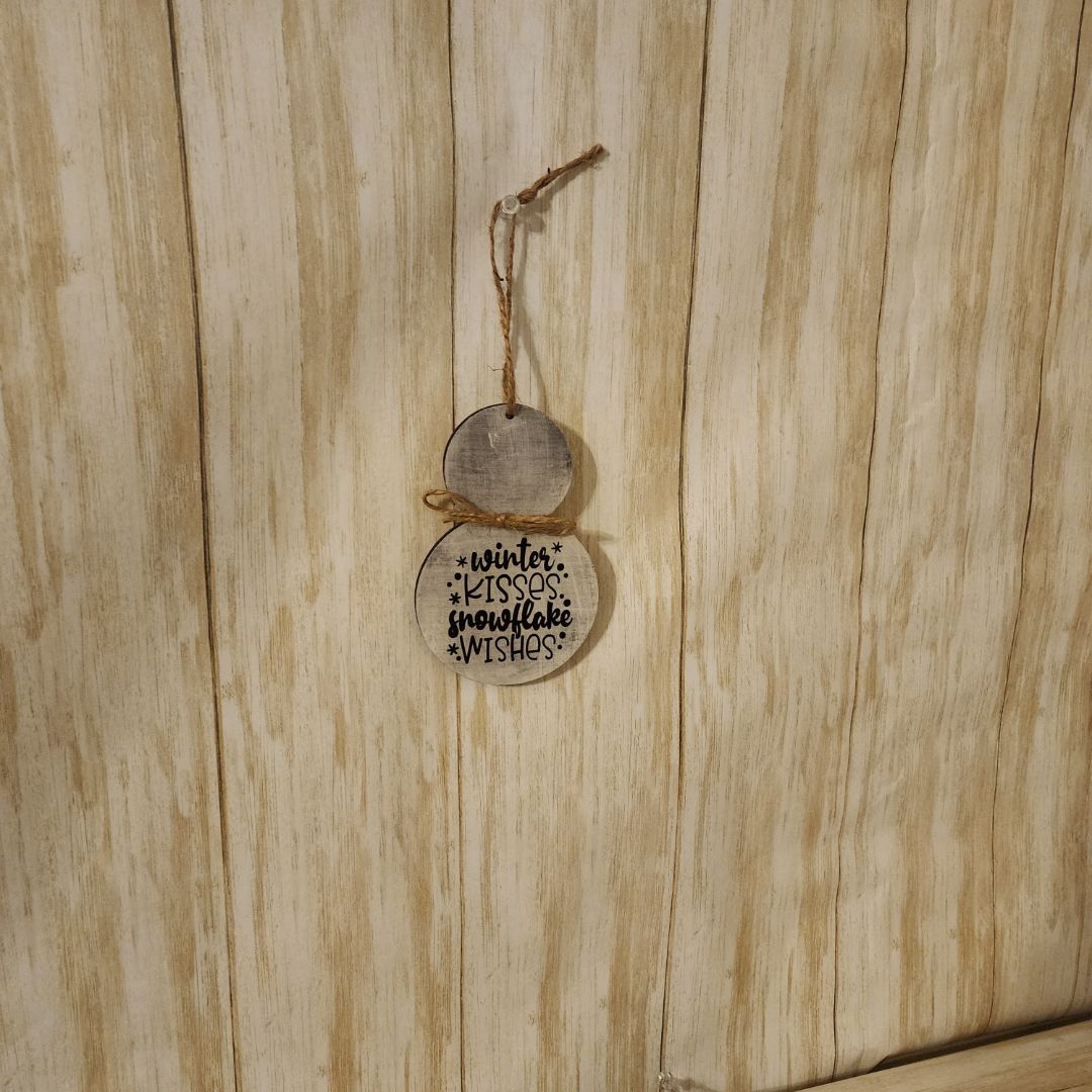 Small Town Shop Rustic Snowman Ornament