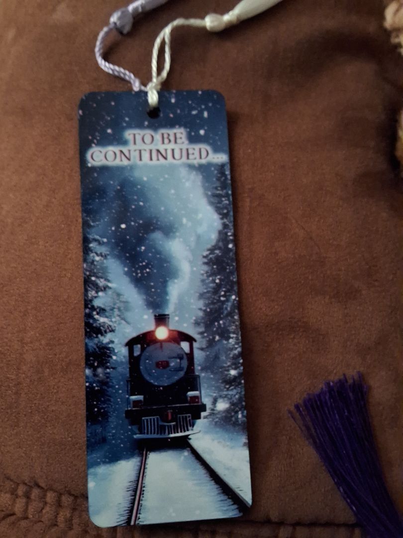 Winter Bookmark Train coming down the track, 2 x 5.5"