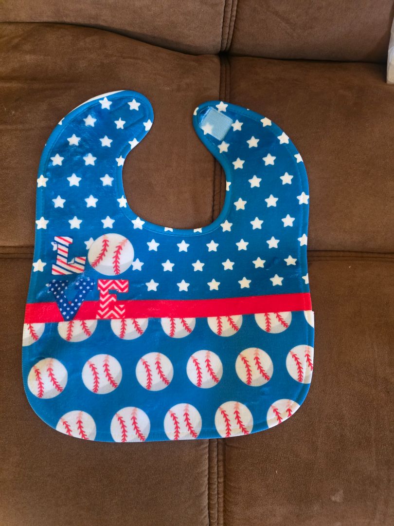Baby Love baseball bib and birp cloth set