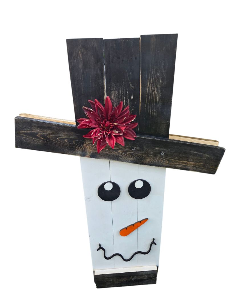 Small Town Shop Scarecrow Snowman Reversible, 3 ft