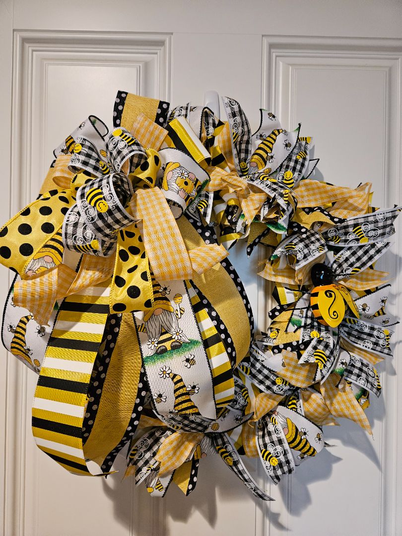 Wreath Bee ribbon, 14in