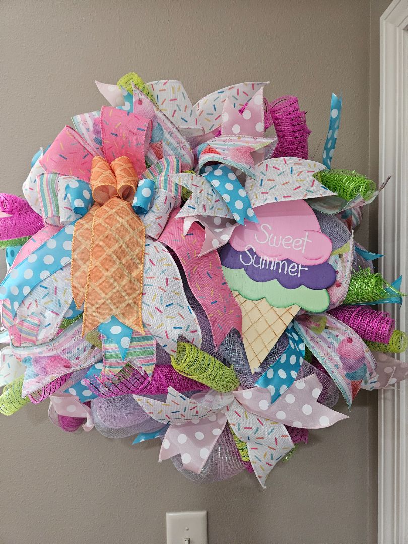 Wreath Ice cream sweet summer, 14in