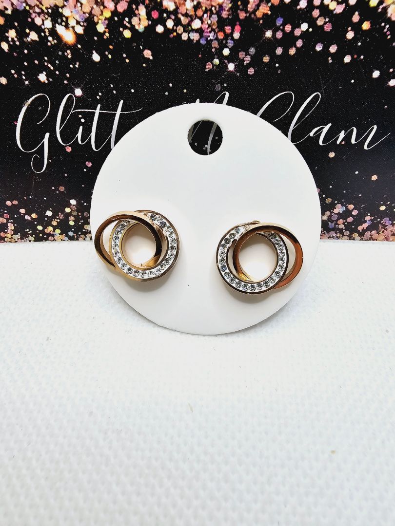 Rosegold and Silver Glitter n Glam Earrings