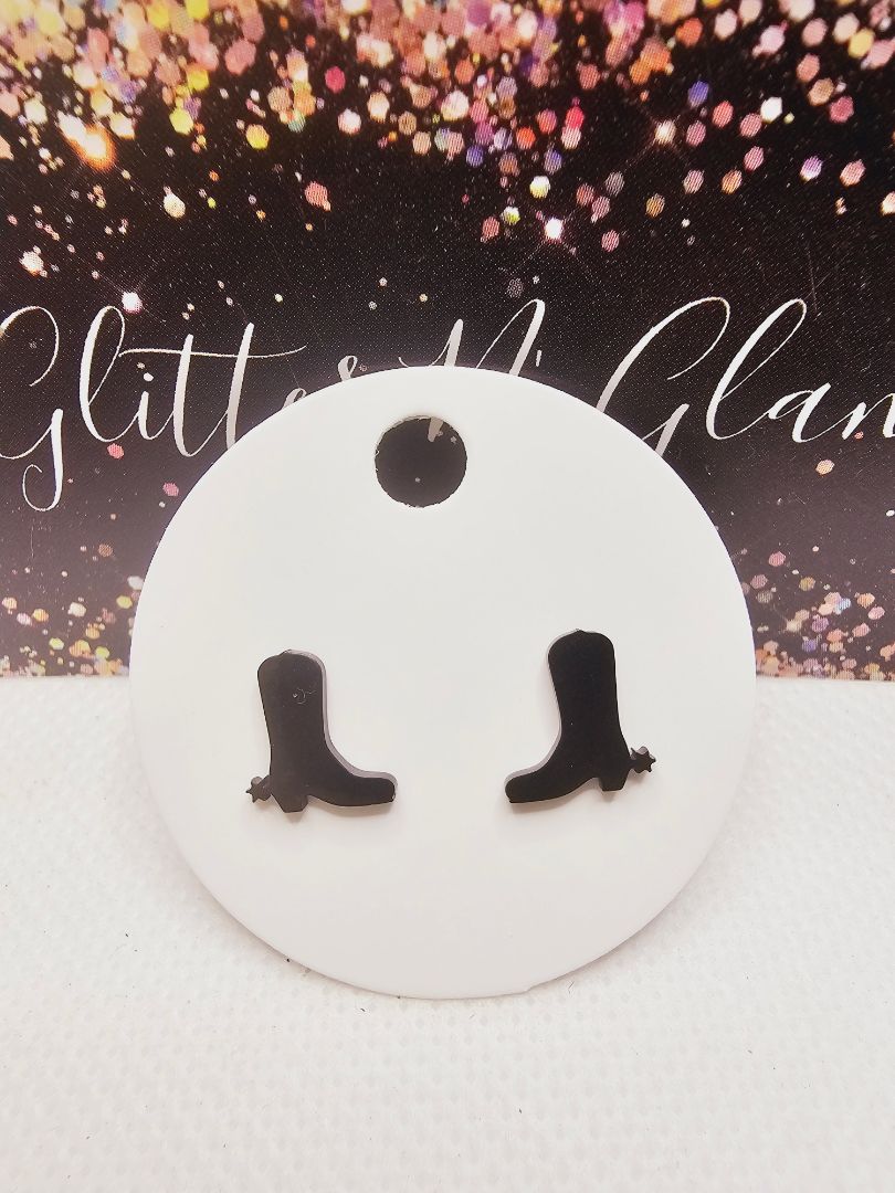 Black Glitter N Glam Earrings