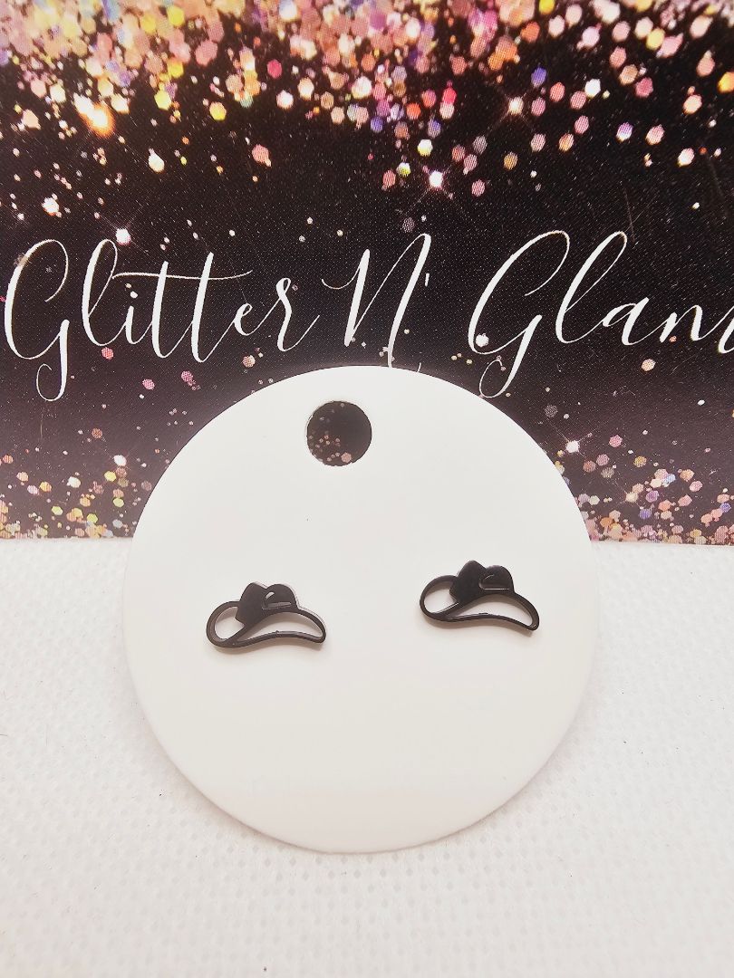 Black Glitter N Glam Earrings