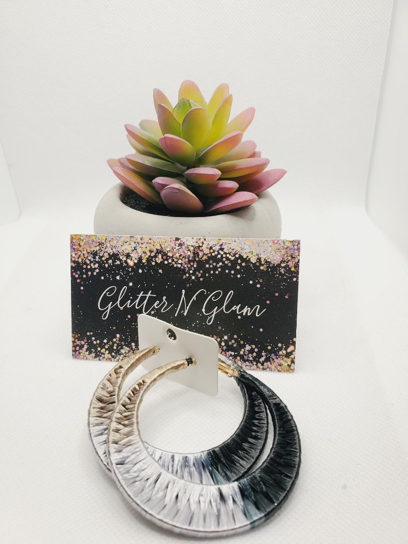 Multicolored Glitter N Glam 474 Multicolored String Hoop Earrings