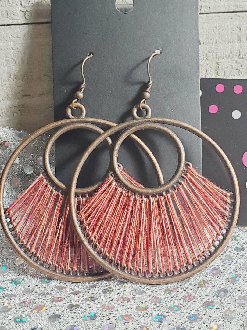 Red Glitter N Glam 317 Red String Earrings