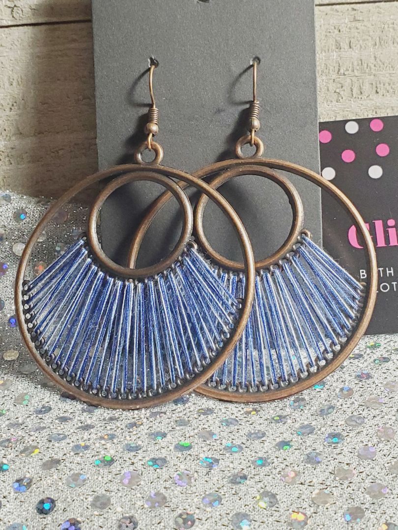 Blue Glitter N Glam Earrings