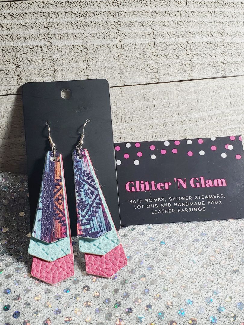 Multicolored Glitter N Glam Earrings