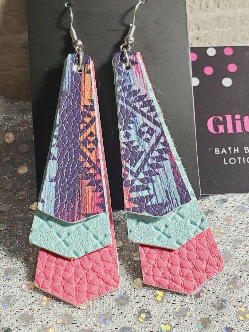 Multicolored Glitter N Glam Earrings