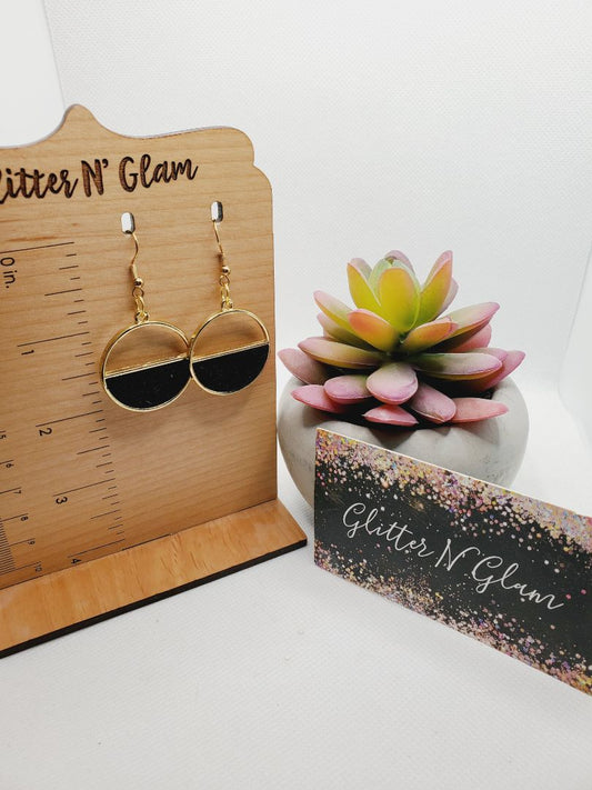 Black and gold Glitter N Glam Earrings