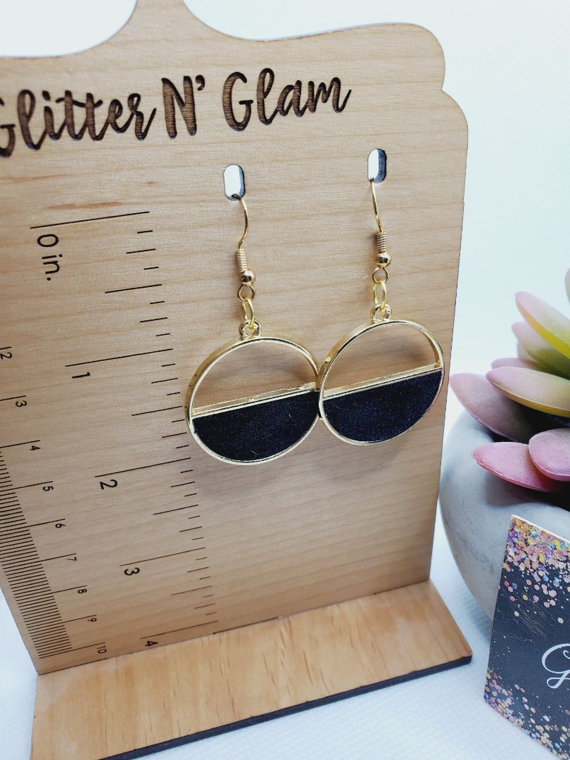 Black and gold Glitter N Glam Earrings