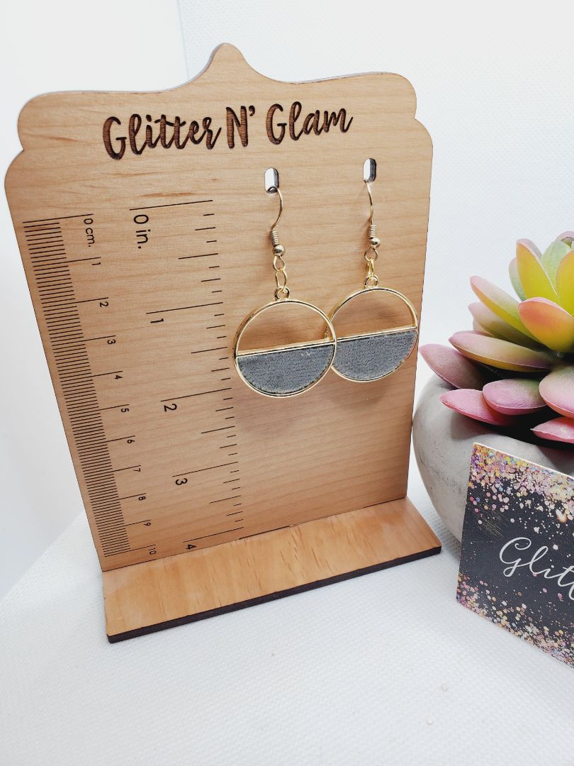 Gray and Gold Glitter N Glam Earrings