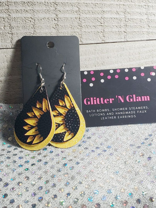 Black and yellow Glitter N Glam Earrings