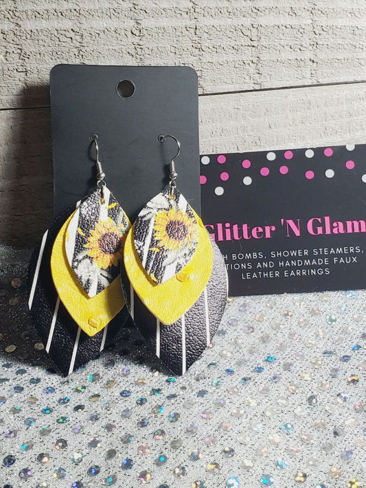 Black and yellow Glitter N Glam Earrings