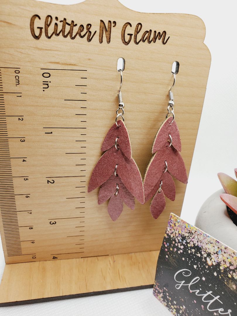 Mauve Glitter N Glam Earrings
