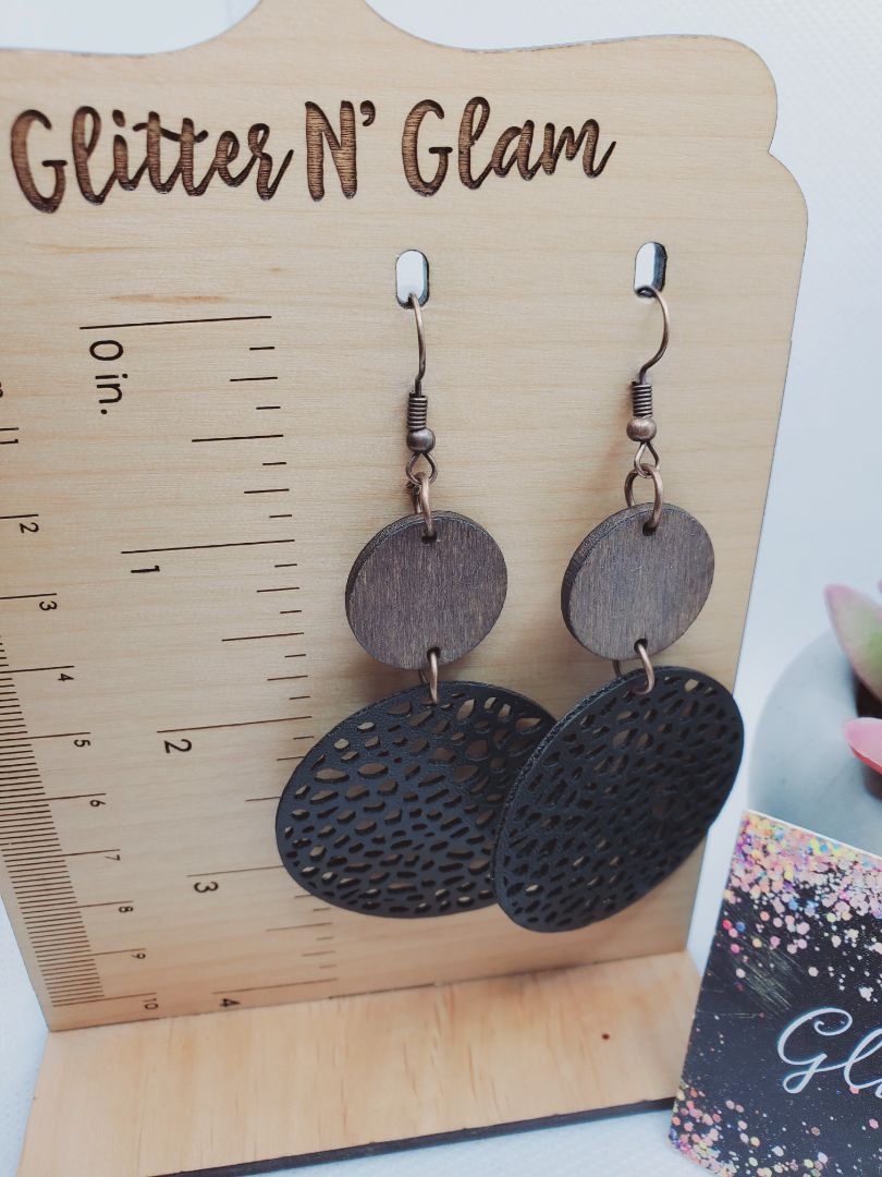 Black and Brown Glitter N Glam Earrings