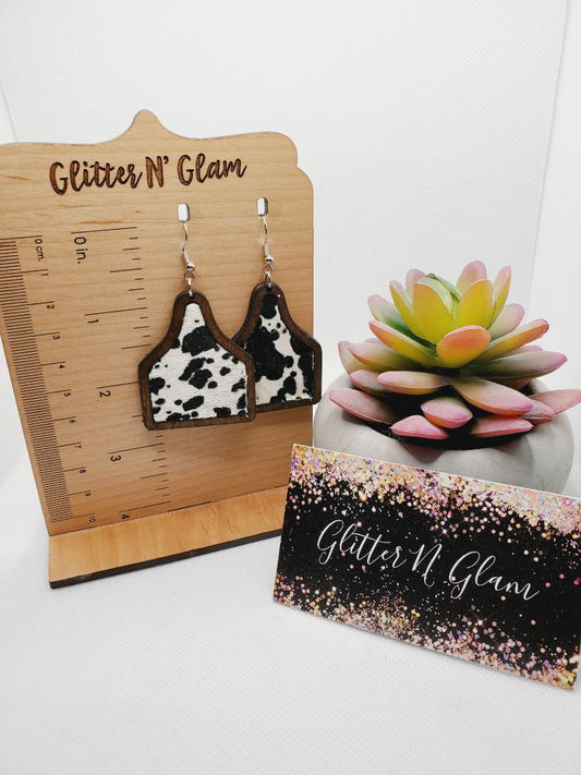 Black and White Glitter N Glam Earrings