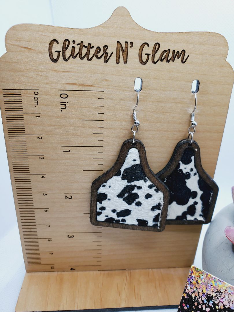 Black and White Glitter N Glam Earrings