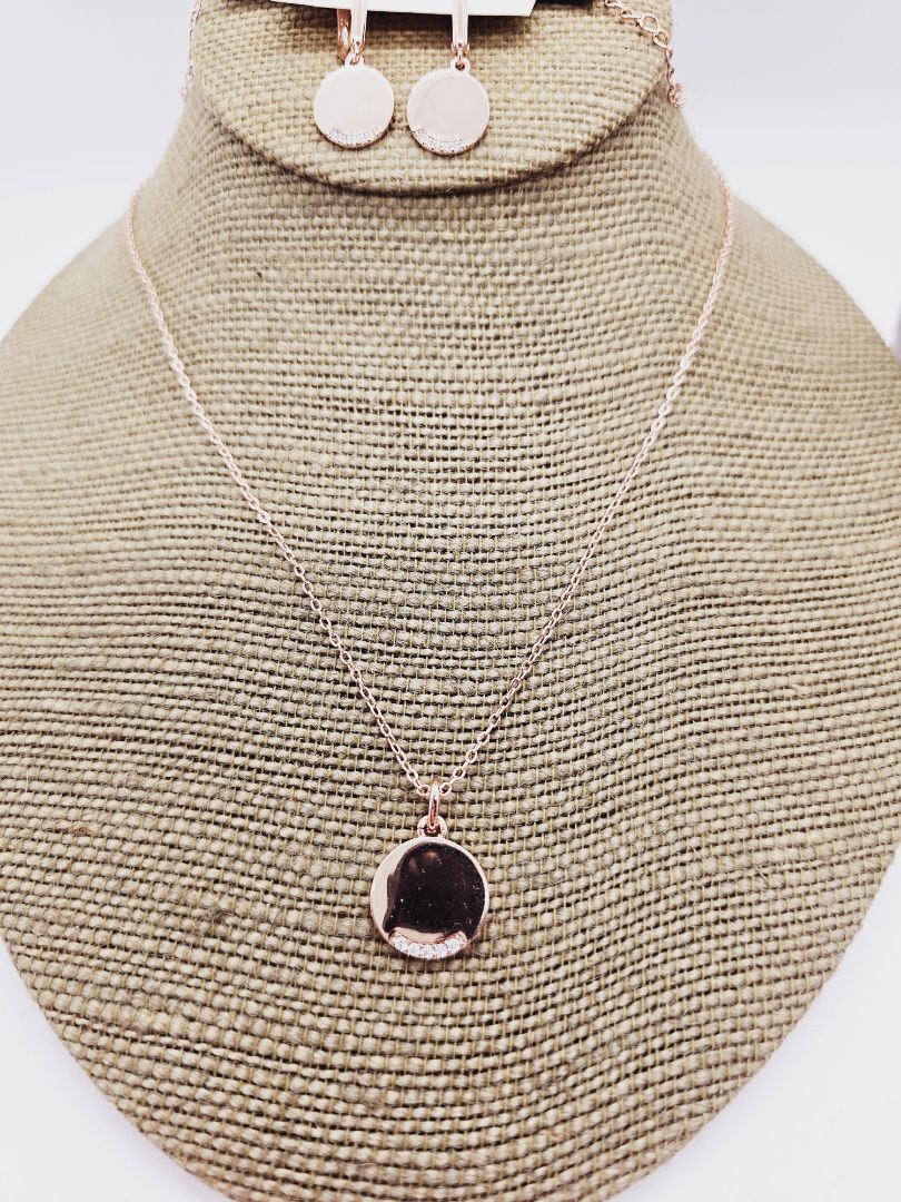 Rosegold Glitter N Glam Necklace set