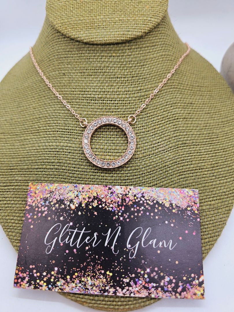 Rosegold Glitter N Glam Necklace