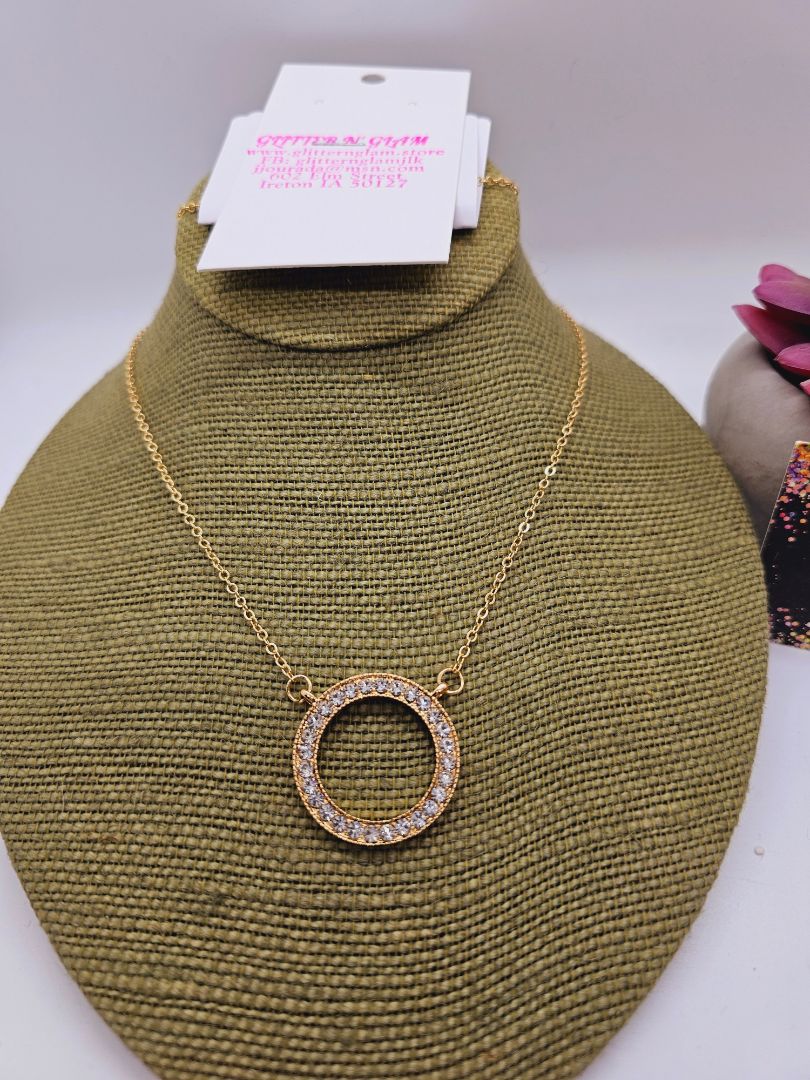 Gold Glitter N Glam Necklace