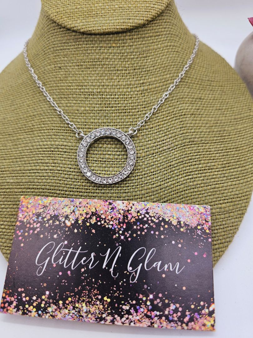 Silver Glitter N Glam Necklace