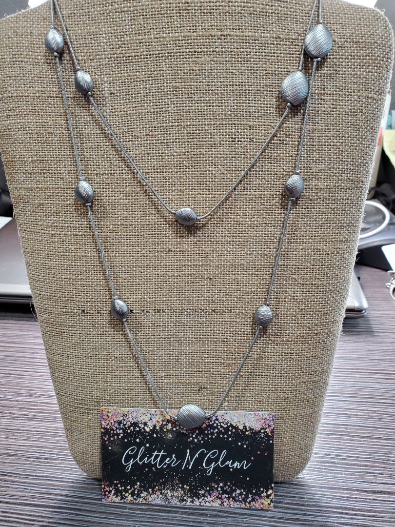 Silver Glitter N Glam Necklace