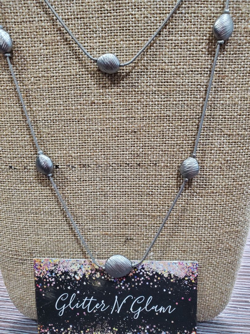 Silver Glitter N Glam Necklace