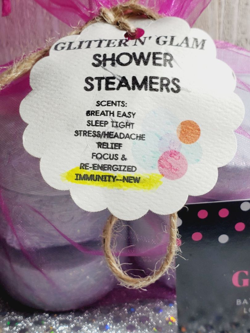 Light Green Glitter N Glam Shower Steamers