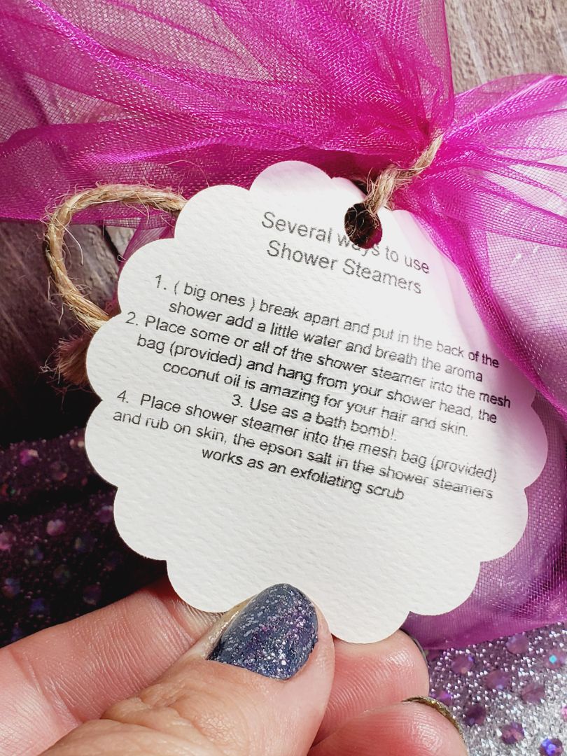 White Glitter N Glam Shower Steamers