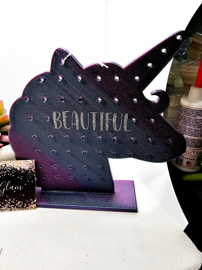 Purple and Teal Glitter N Glam Earring Stand