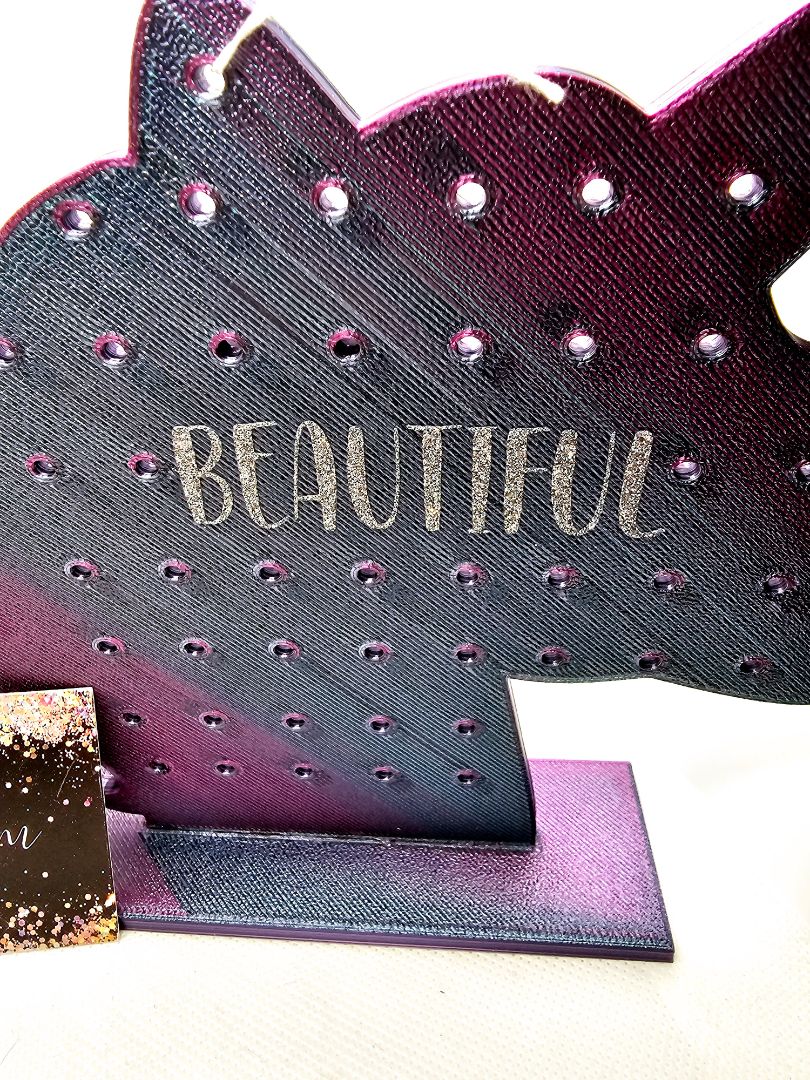 Purple and Teal Glitter N Glam Earring Stand