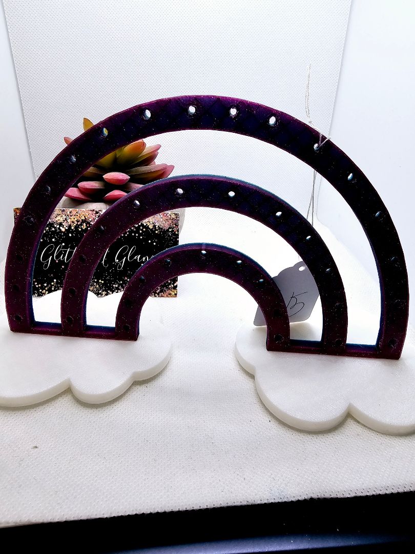 Purple and White Glitter N Glam Earring Stand