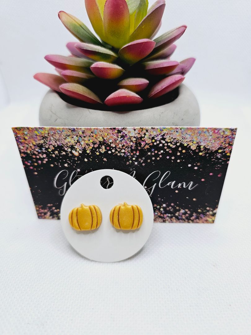 Glitter N Glam 1878 Polymer Clay Orange Pumpkin
