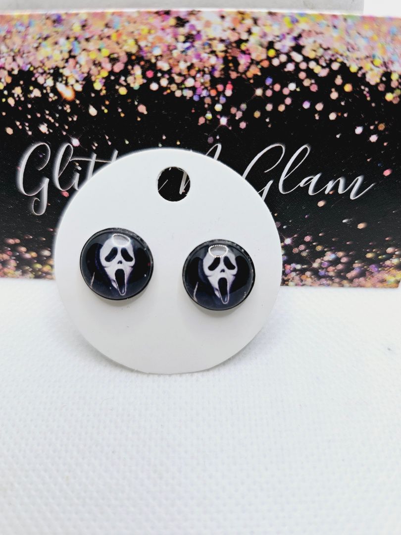 Glitter n Glam 1919 Ghostface Stud Earrings