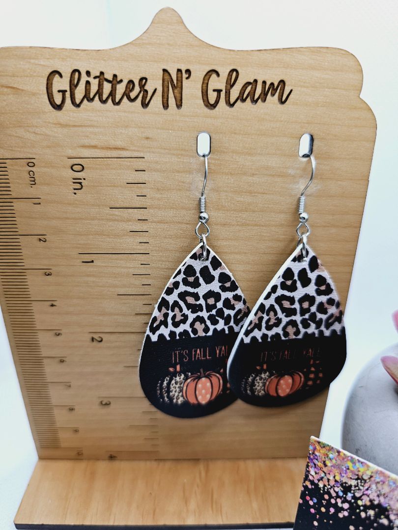 Glitter N Glam 1944 "It's Fall Yall" Pumpkins with Animal Print