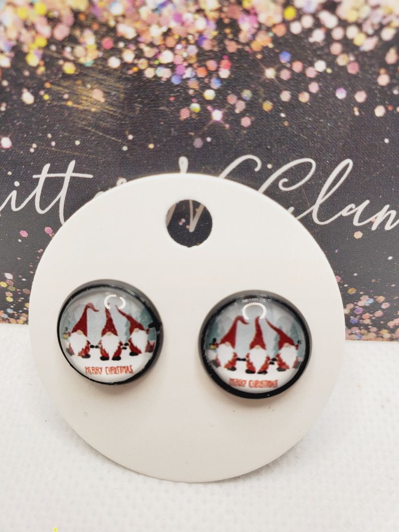Glitter N Glam 1498 Three Little Noems Christmas Stud Earrings