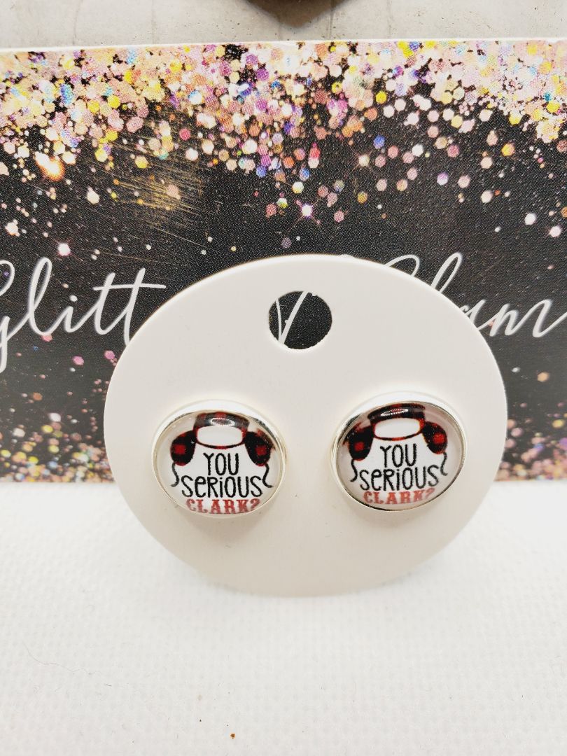 Glitter N Glam 1506 Xmas Vacation "You Serious Clark" Stud Earrings