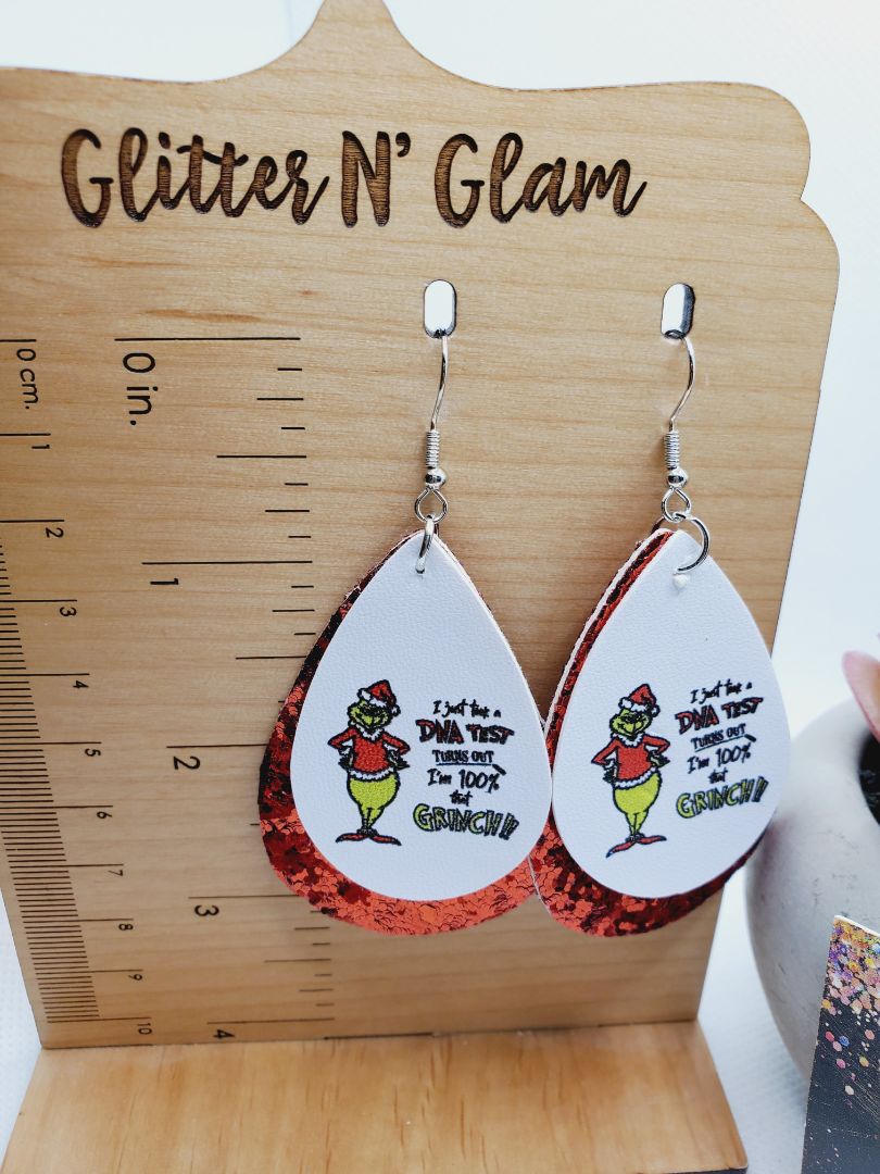 Glitter N Glam 1501 "I just took a Dna test turns out 100% that g-man" Dangle Earrings