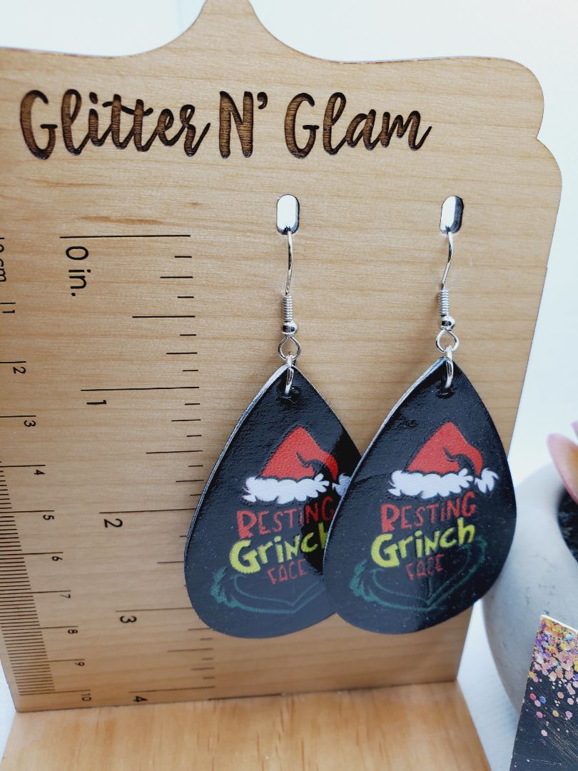 Glitter N Glam 1500 "Resting G-Man Face" Dangle Earrings