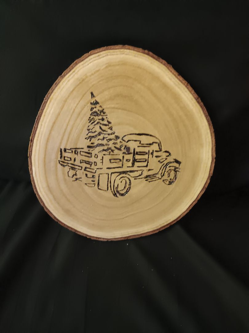 Xmas truck Round wood, 8, Kat’s Creations
