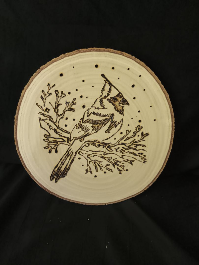 Cardinal Round wood, 8, Kat’s Creations
