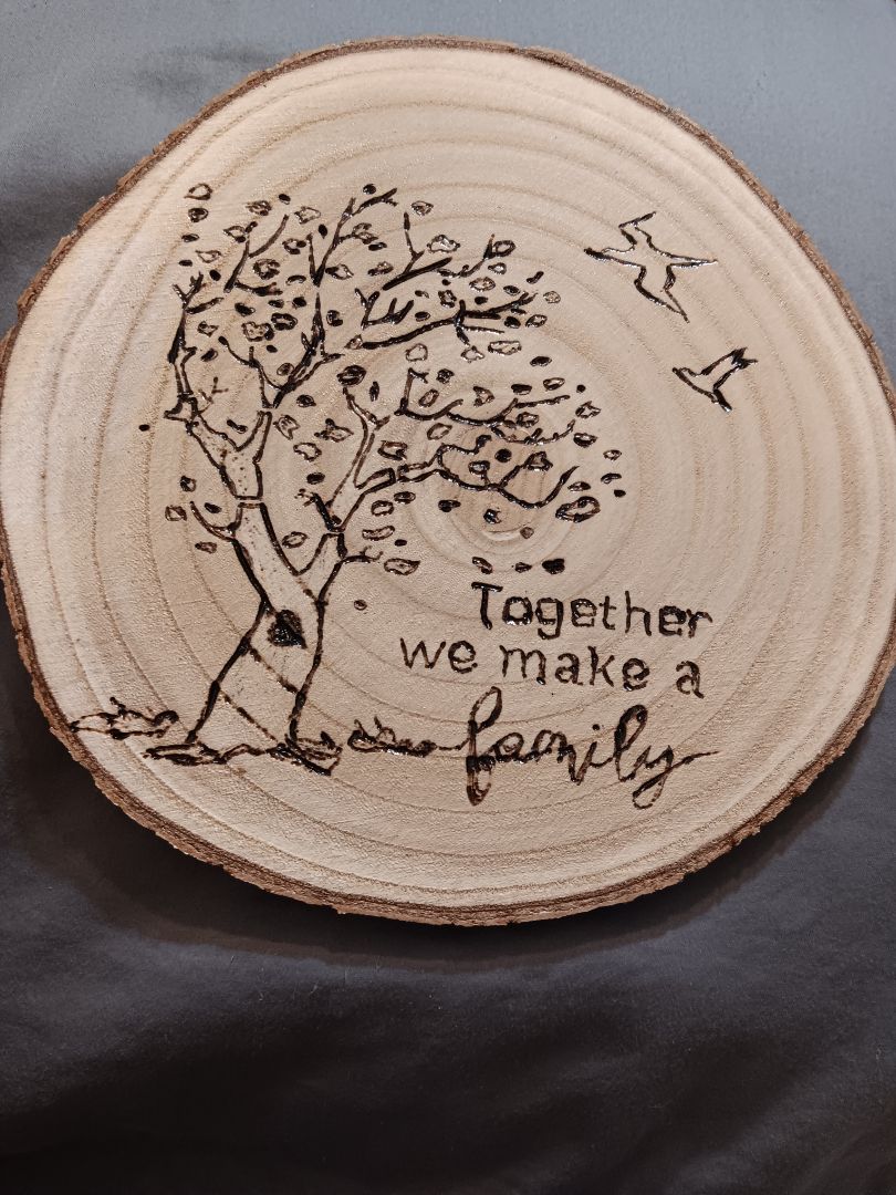 Together we make family Round wood, 8", Kat’s Creations