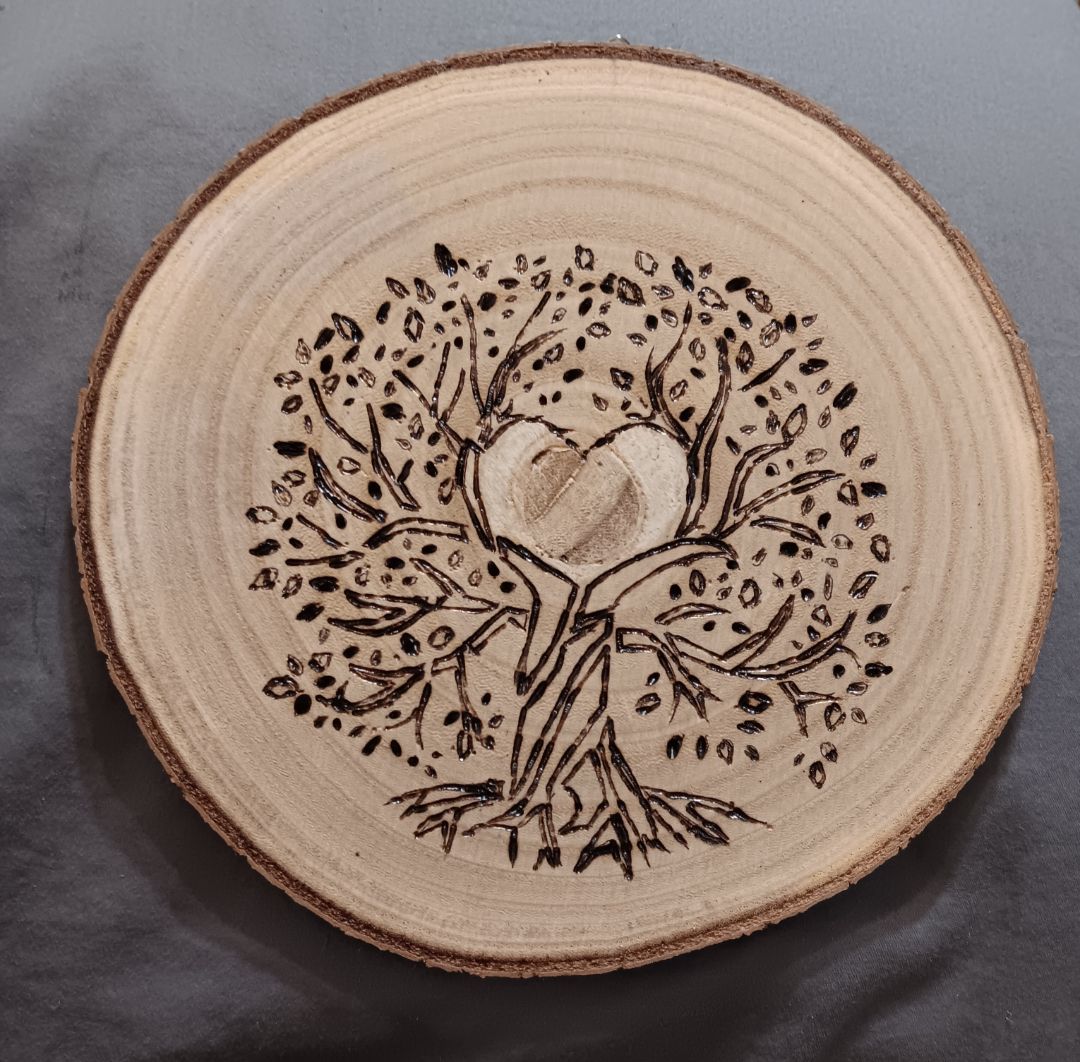 Heart tree Round wood, 8", Kat’s Creations