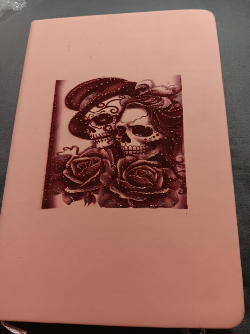 Skull couple Journal, 6x8,Pink, Kat’s Creations
