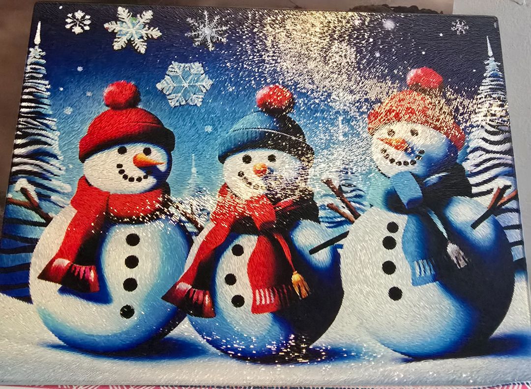 Winter Cutting board Snowmen, 11 x 8